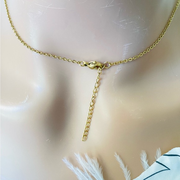 ✨❤️Crystal pendant necklace natural stone pink necklace for woman gold color - Picture 3 of 5